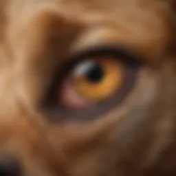 A close-up view of a dog's ear showing signs of infection.