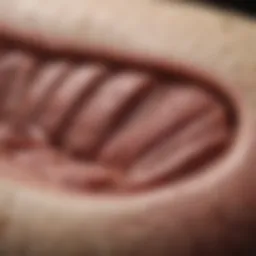Close-up of a dog's stomach showing signs of discomfort