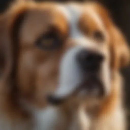 Close-up of a dog looking unwell with concerned expression