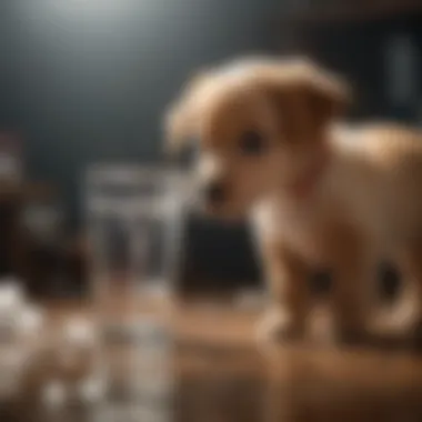 Puppy drinking water for hydration