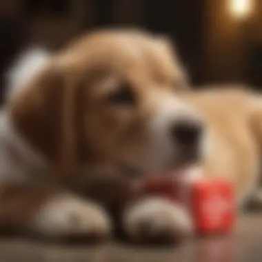 Pet owner performing first aid on a puppy