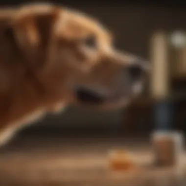 A vet examining a dog's digestive health