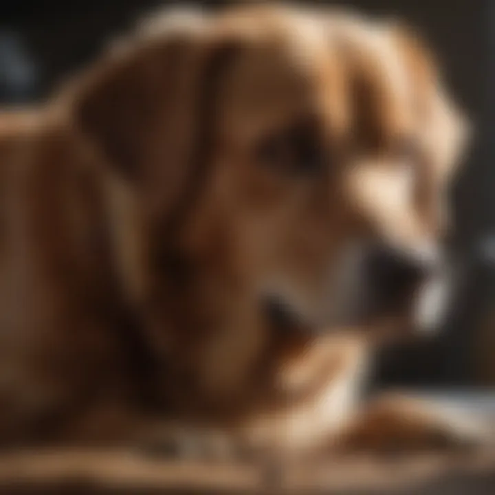 A veterinarian examining a dog for health issues.