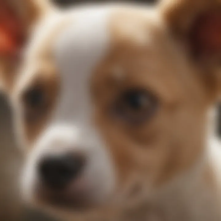 A close-up of a puppy with healthy ears