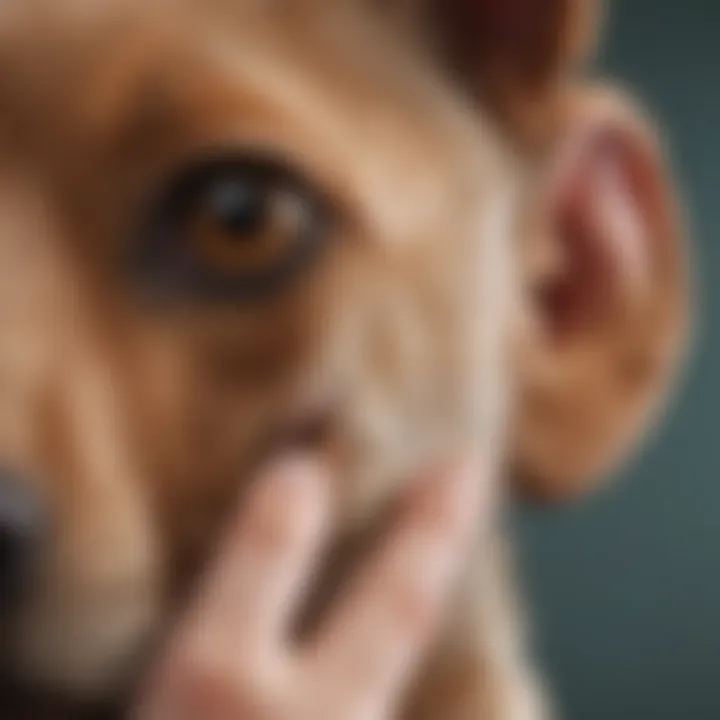 Veterinarian examining a puppy's ear for infection