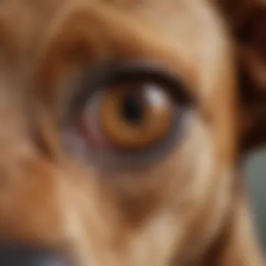 Close-up of a dog's ear showing signs of infection