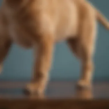 Close-up of a puppy showing signs of discomfort in the hip area