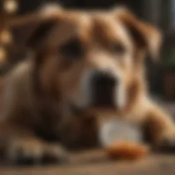 A distressed dog showing signs of discomfort