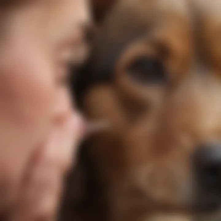 Veterinarian examining a puppy's ear for symptoms