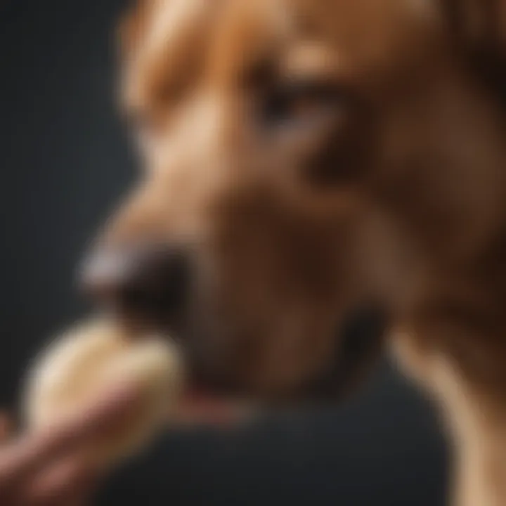 A veterinarian examining a Labrador Retriever's ear for infection