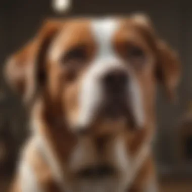 Illustration depicting a pet experiencing discomfort due to bowel blockage