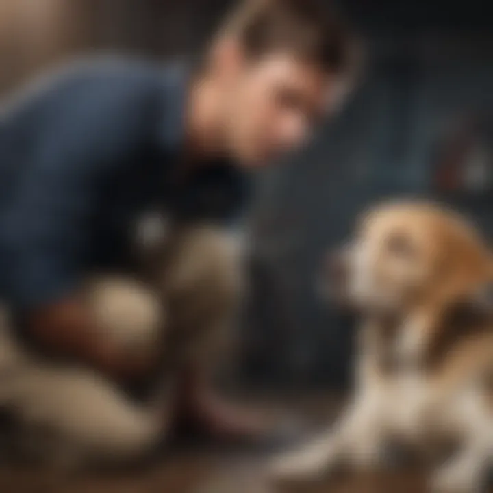 A veterinarian consulting with a dog owner