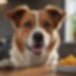 A dog looking content after a dietary change