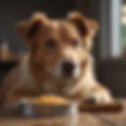 A happy dog enjoying a nutritious meal