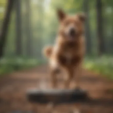 Dog engaging in outdoor activity