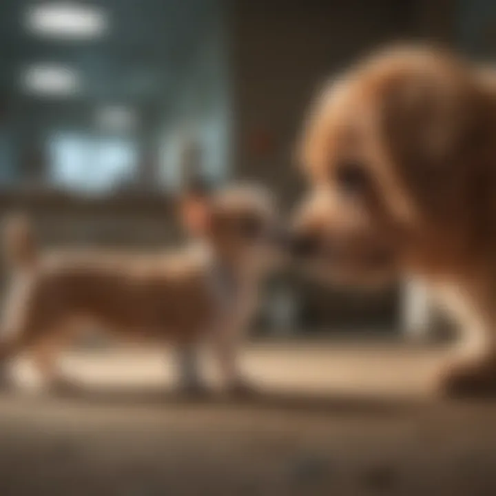 Veterinarian examining a small dog