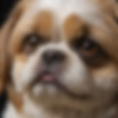Signs of Ear Infection in Shih Tzu Close-up of Shih Tzu ear with signs of infection