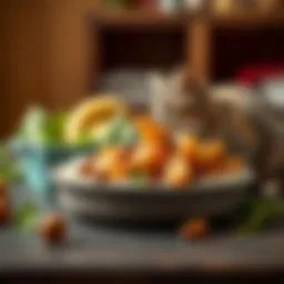 A variety of safe foods for cats with diarrhea