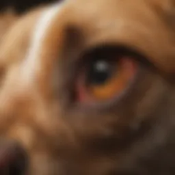 Close-up of a dog's ear showing signs of infection