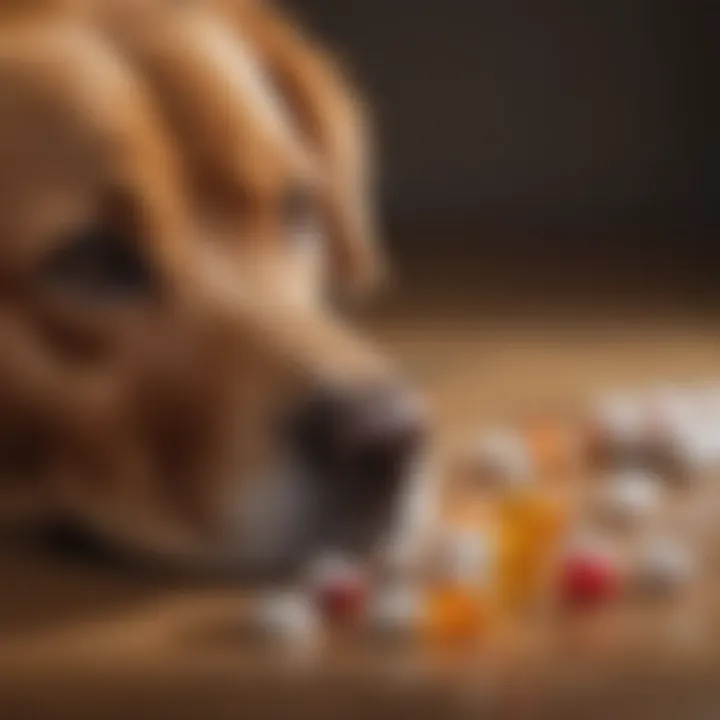 Variety of medications displayed for dog ear infections