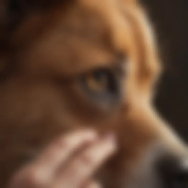 Veterinarian examining a dog's ear