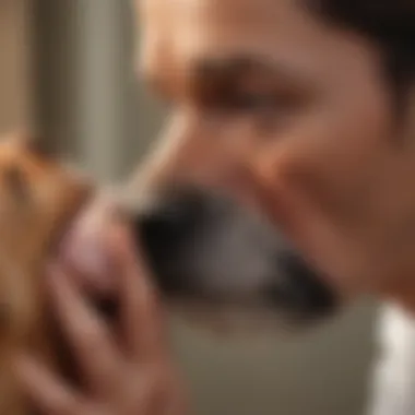 Veterinarian examining a dog's ear for infection