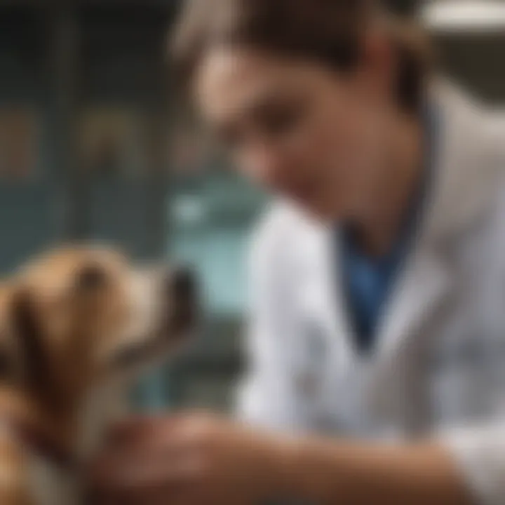 Veterinarian examining a dog