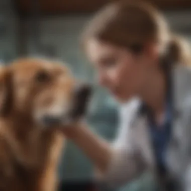 Owner consulting with a veterinarian about animal health