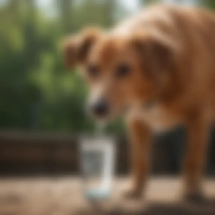 Visual representation of hydration tips for dogs with diarrhea.