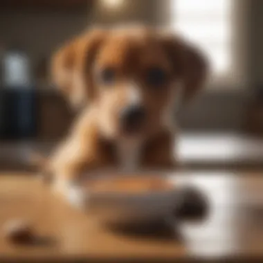 Puppy enjoying a bowl of easily digestible food