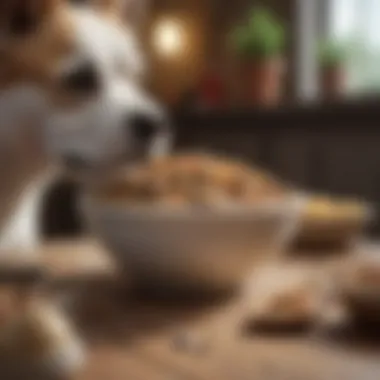 A healthy bowl of bland diet food for dogs