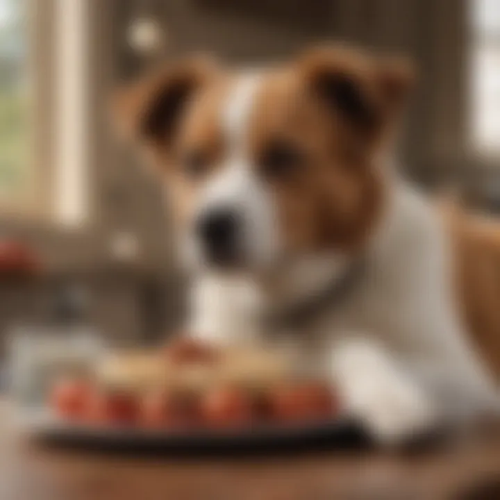 A content dog resting after a meal