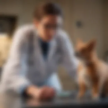 Veterinarian examining a pet with diarrhea symptoms