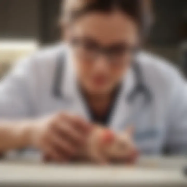 Veterinarian examining a pet for bowel blockage diagnosis.