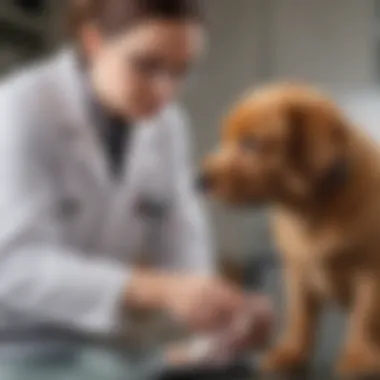 Veterinarian Providing an Examination for Hip Dysplasia Veterinarian examining a puppy for hip dysplasia