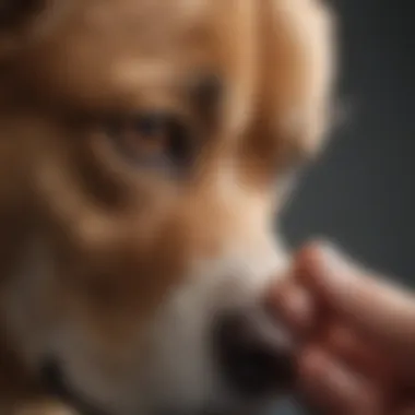 Veterinarian examining a dog's ear with professional care