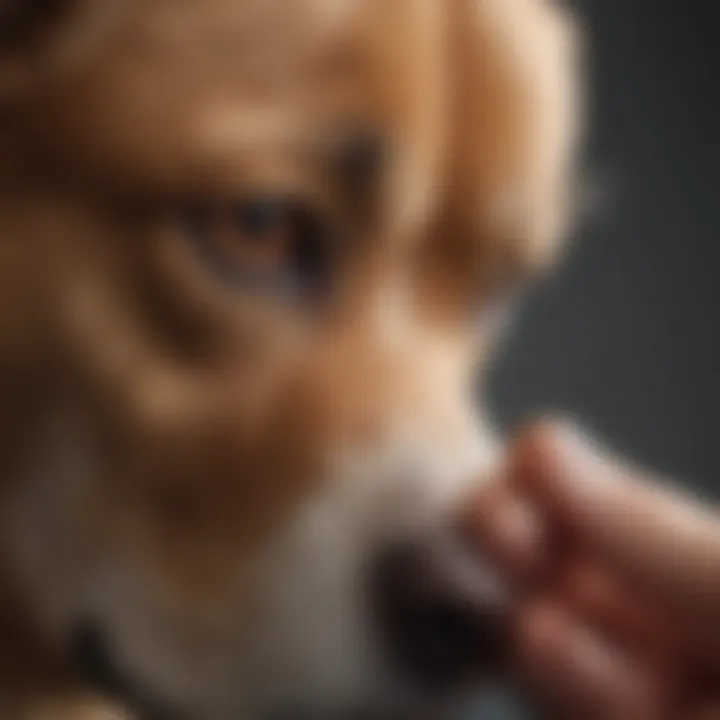 Veterinarian examining a dog's ear with professional care