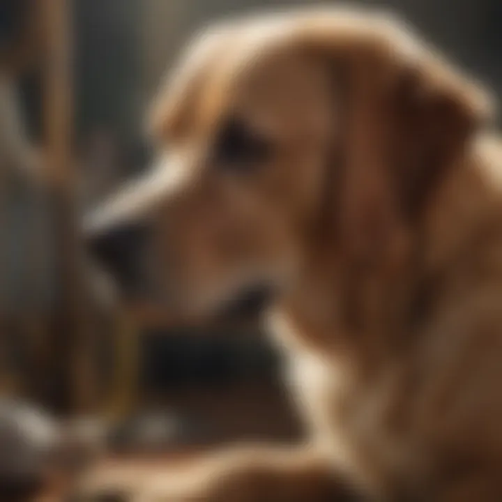 Veterinarian examining a dog