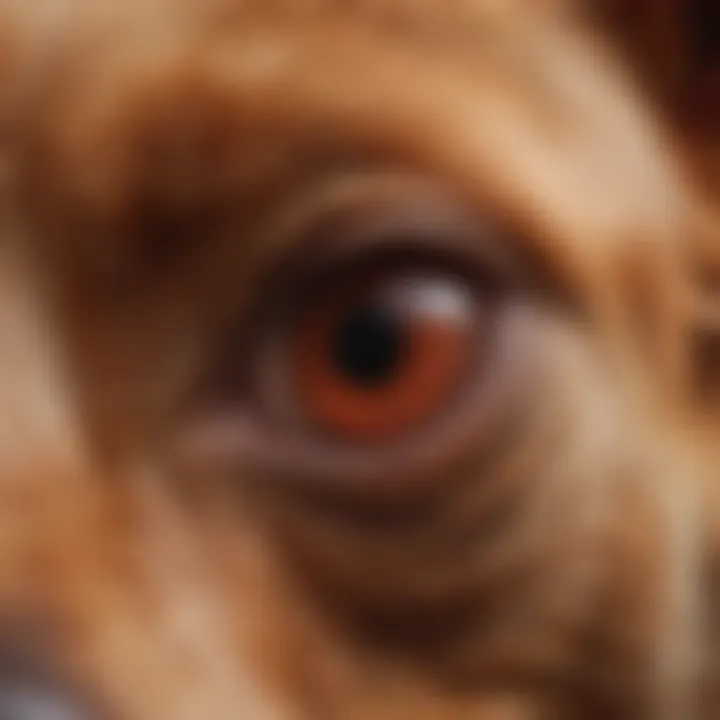 Close-up of a dog's ear with redness