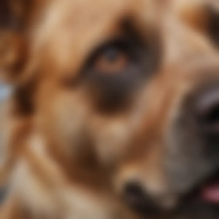 Close-up of a dog's ear showing irritation and redness