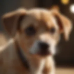 Puppy looking distressed with a sad expression