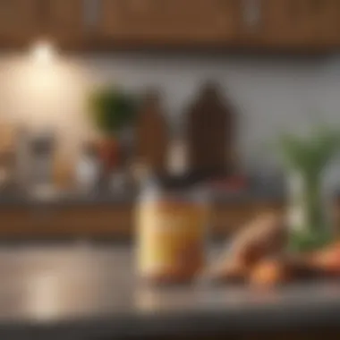 Natural ingredients for home remedies displayed on a kitchen counter