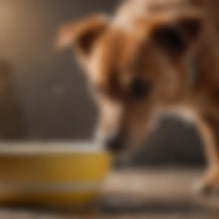 A dog drinking clean water from a bowl