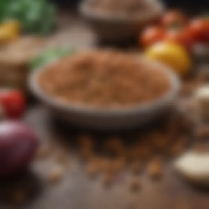 Close-up of dog food with fresh ingredients