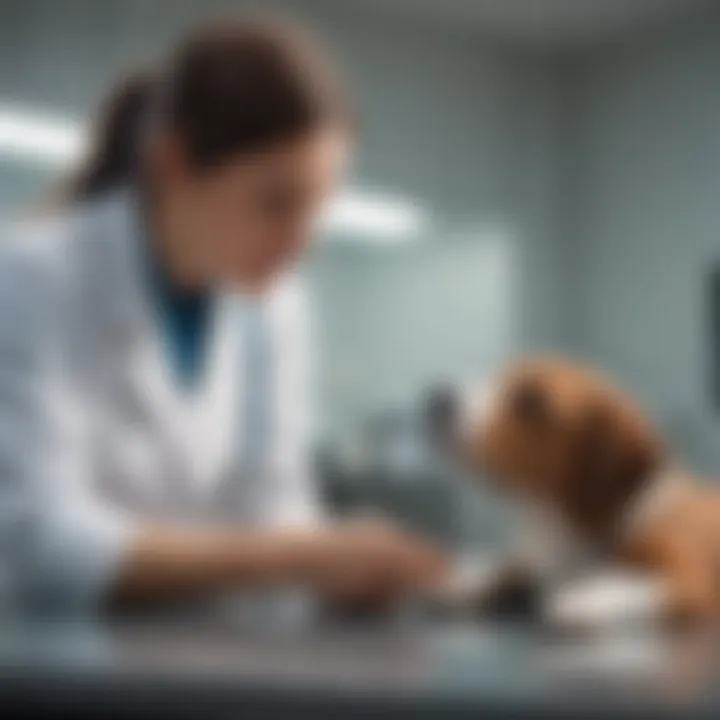 Dog being examined by a veterinarian