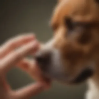 Veterinarian examining a dog's ear