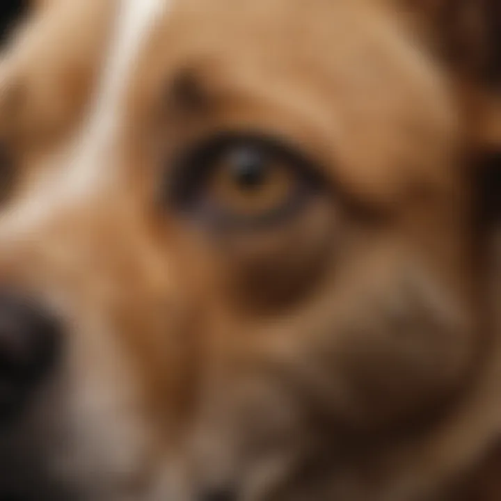 Close-up of a dog exhibiting symptoms of an ear infection