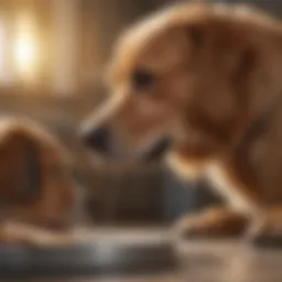 A concerned dog owner observing their pet