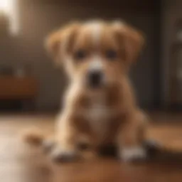 A curious puppy looking concerned, symbolizing digestive distress