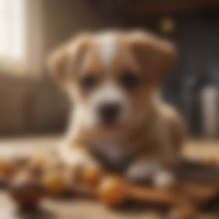 A variety of puppy foods emphasizing nutrition.